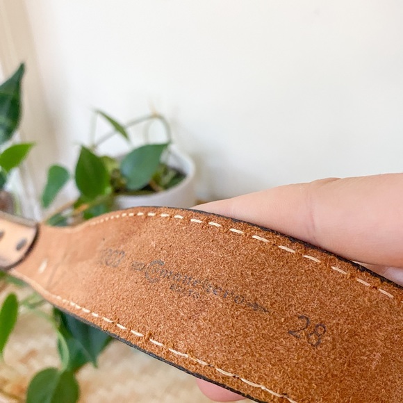 Vintage 70s Tooled Leather Belt - Picture 4 of 4